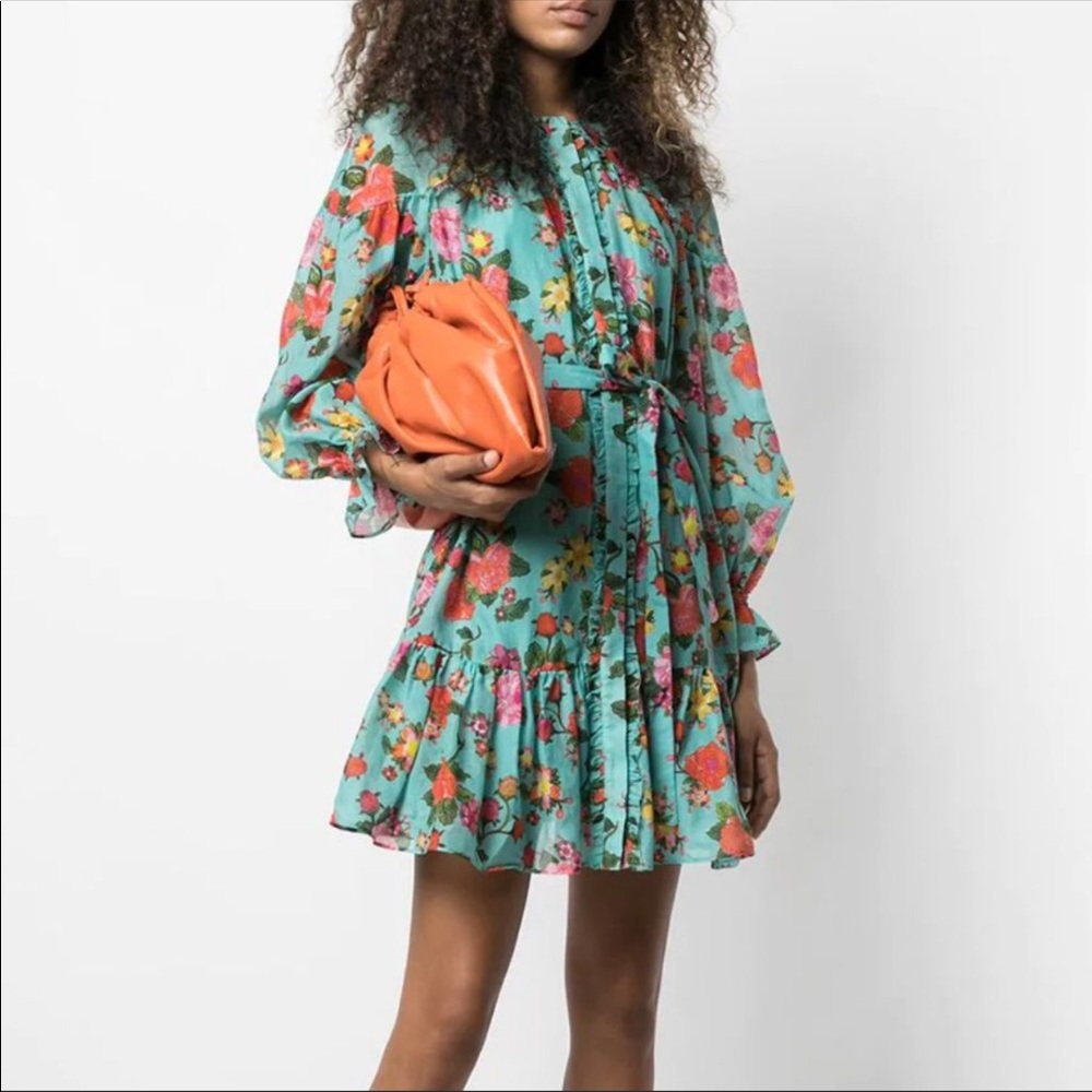 NWT SALONI Pixie Floral-Print Short Dress size 2
